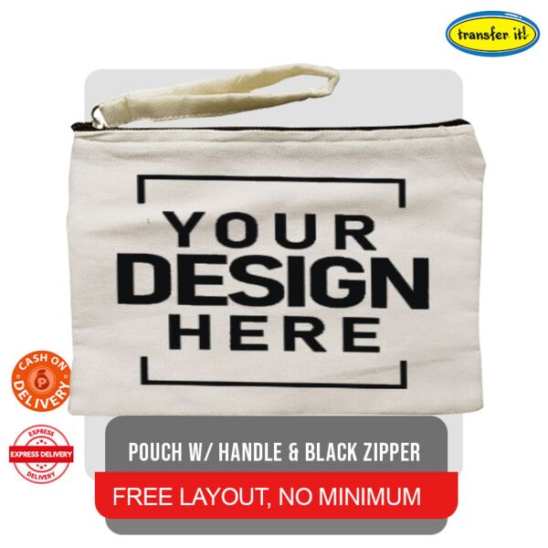 Pouch with Handle & Black Zipper Thumbnail