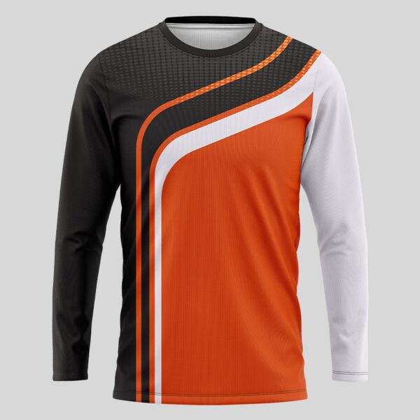Orange Esport Pattern Full Print Long Sleeve Shirt Thumbnail