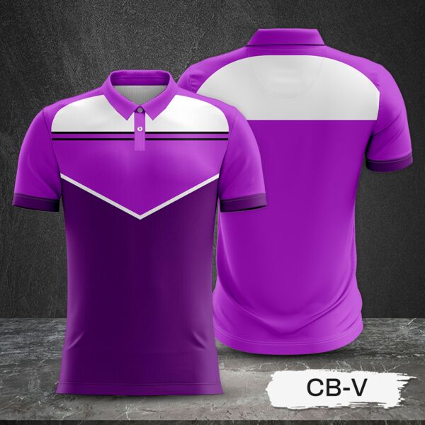Tricolor Combination with White Top and Colored Body Design Full Sublimation Polo Shirt Thumbnail