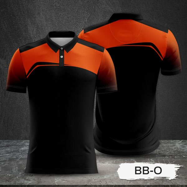 2 Color Combination with Gradient Sleeve Full Print Sublimation Polo Shirt Thumbnail