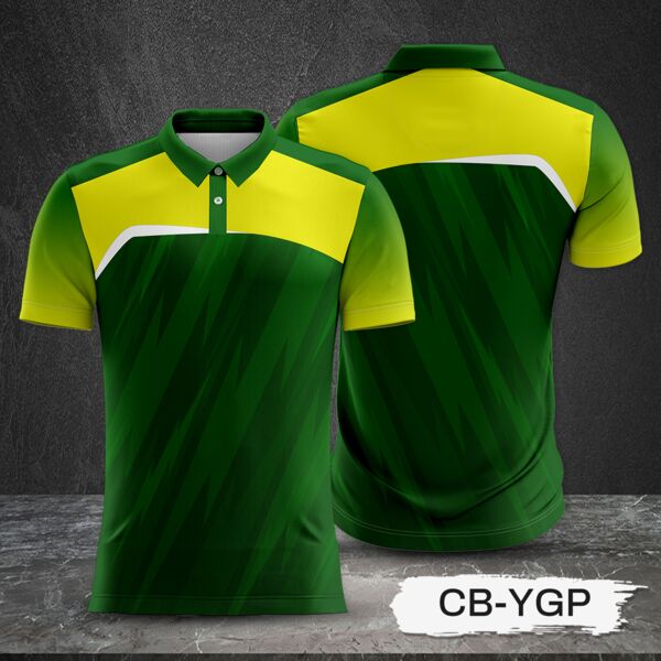 2 Color Combination with Texture Design and Gradient Sleeve Full Print Sublimation Polo Shirt Thumbnail