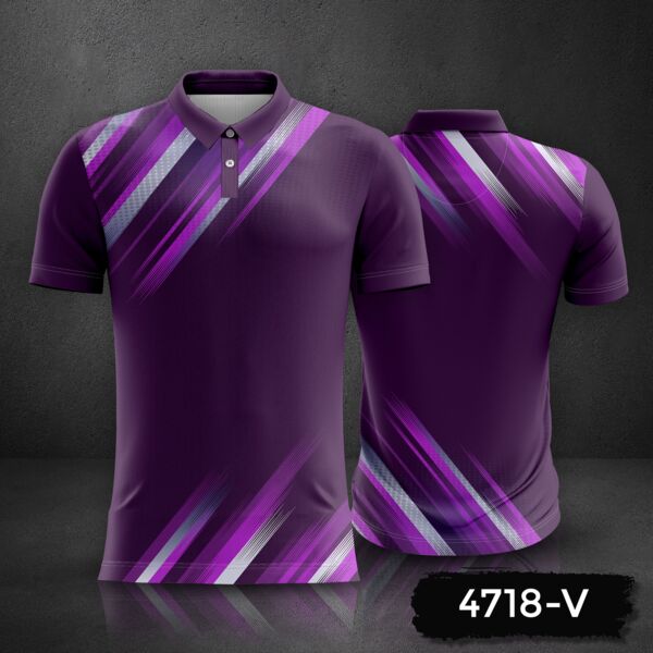 Abstract Linear Design Polo Shirt Full Print Sublimation Thumbnail