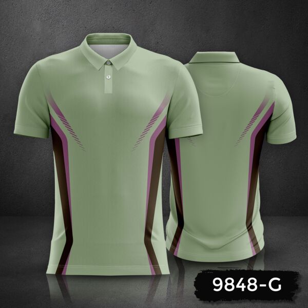 Linear Design Polo Shirt Full Print Sublimation Thumbnail