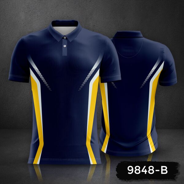 Linear Design Polo Shirt Full Print Sublimation Thumbnail