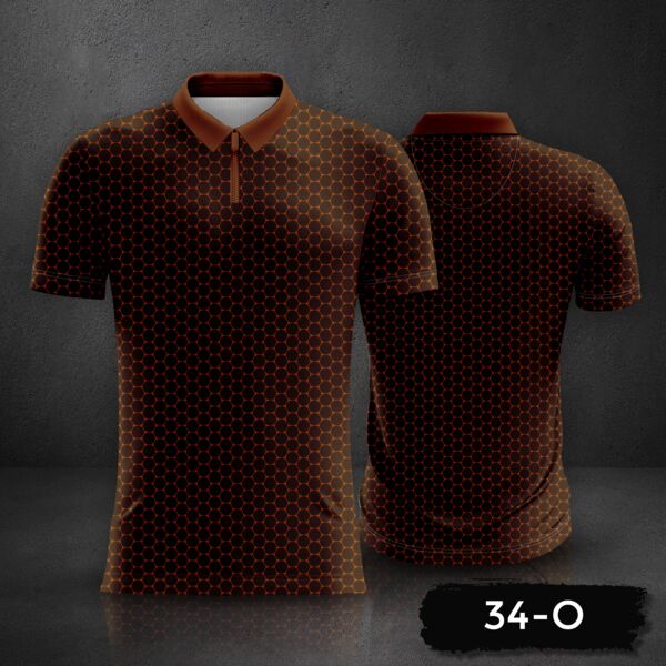 Honeycomb Pattern Design Polo Shirt Full Print Sublimation Thumbnail