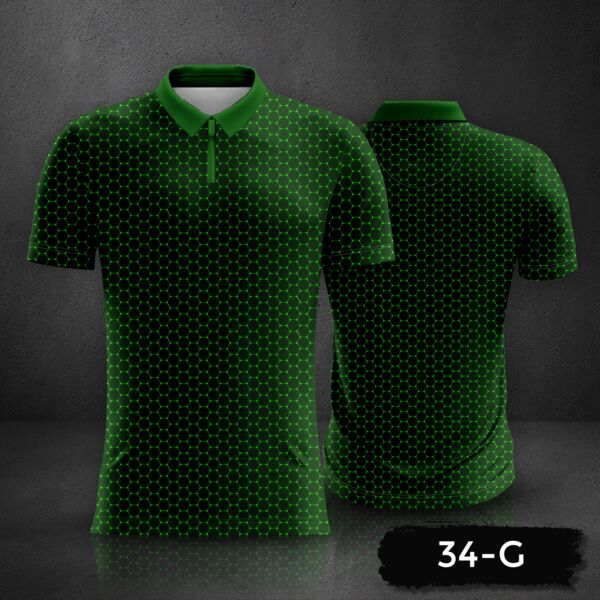 Honeycomb Pattern Design Polo Shirt Full Print Sublimation Thumbnail