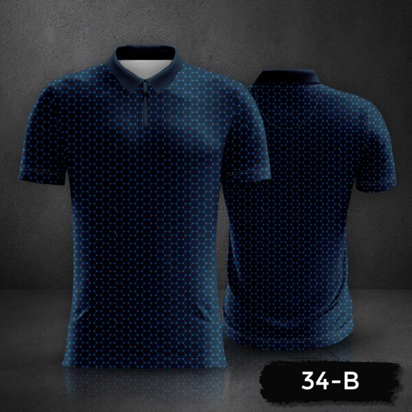 Honeycomb Pattern Design Polo Shirt Full Print Sublimation Thumbnail