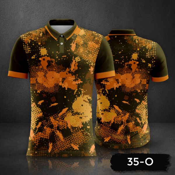 Abstract Grunge Texture Design Polo Shirt Full Print Sublimation Thumbnail