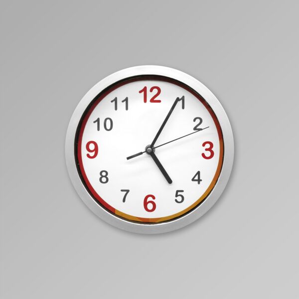 9" Silver Round Wall Clock Thumbnail