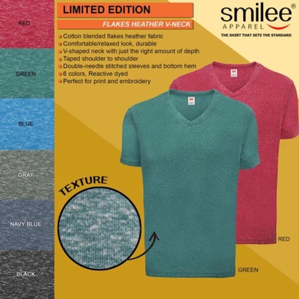 Smilee Apparel Flakes Heather V-Neck Thumbnail